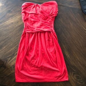 Red Strapless Bra-Top Dress